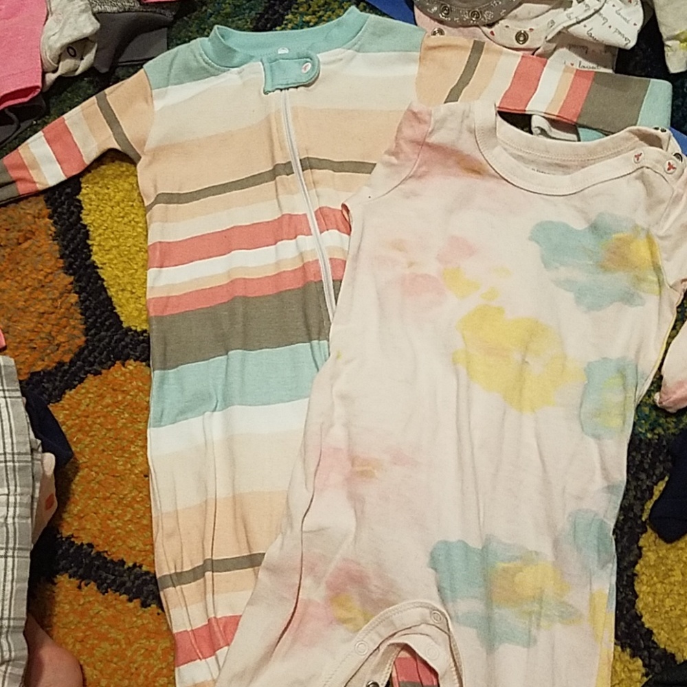 2 Burts Bees Full Length Onsie